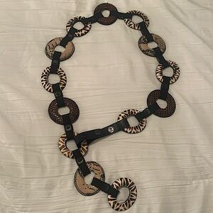 Animal Print Leather / elastic adjustable Belt